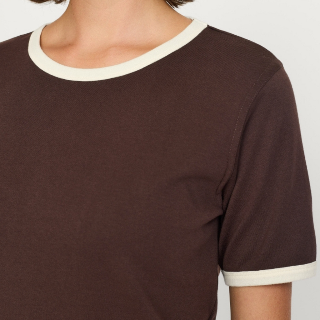 SOFT REBELS - T-SHIRT - HELLA CONTRAST SR525-315 - COFFEE BEAN