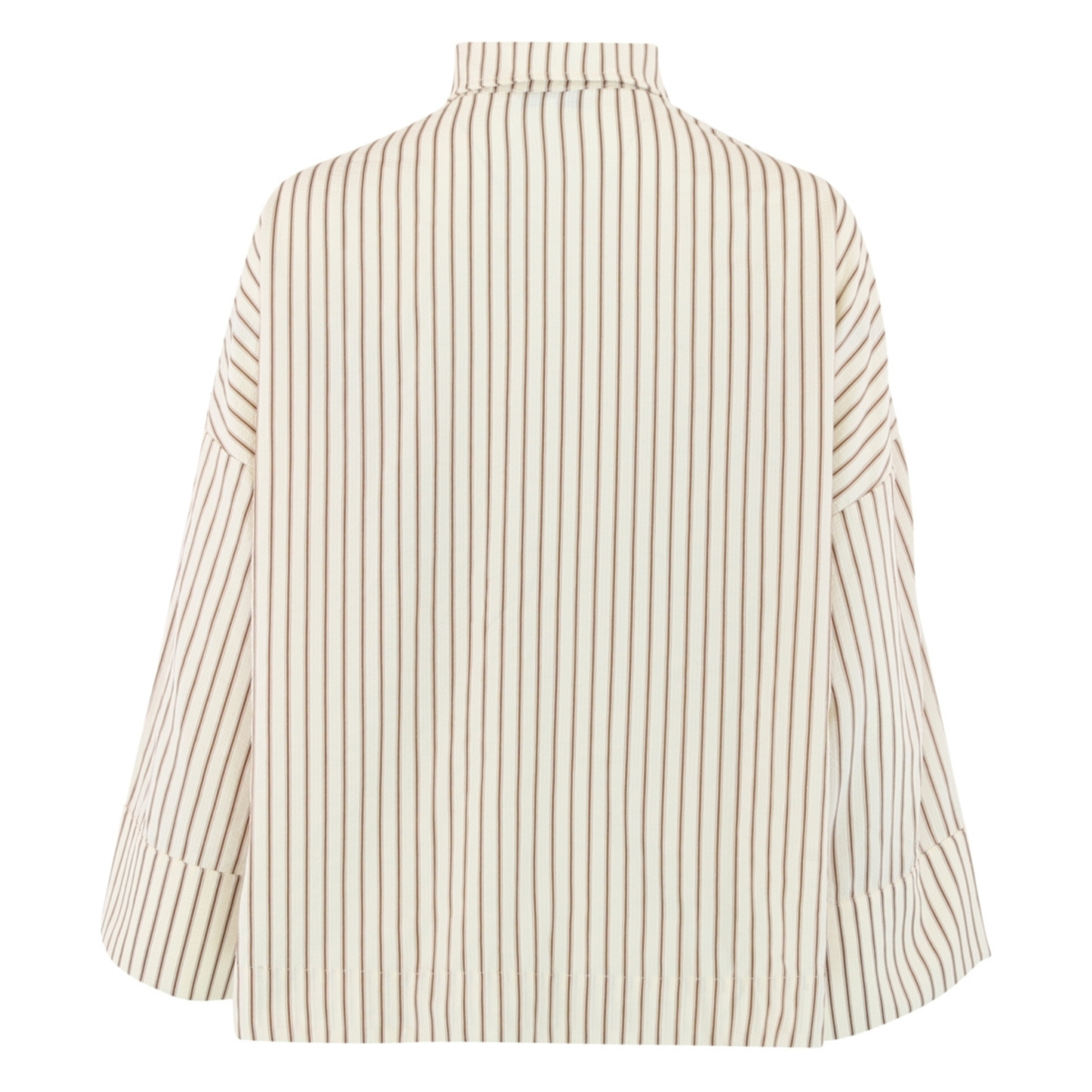 CONTINUE - SKJORTE - KLARA 14986 - BROWN STRIPES/GOLD BUTTONS