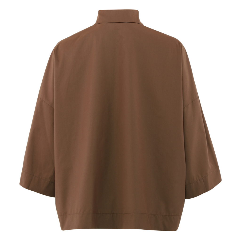 CONTINUE - SKJORTE - KLARA 15039 - BROWN/GOLD BUTTONS