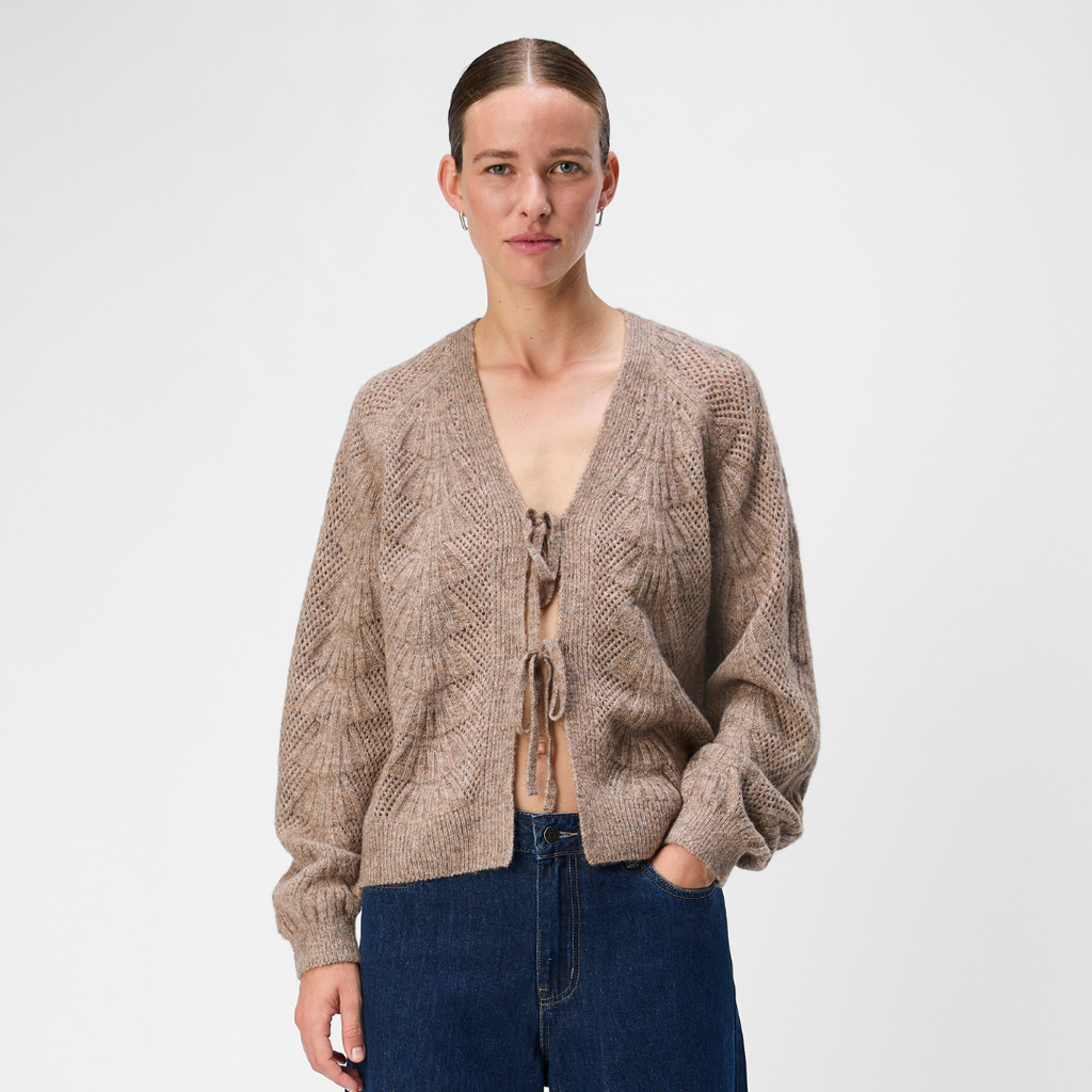 OBJECT - CARDIGAN - FLORA 23044650 - DESERT TAUPE MELANGE