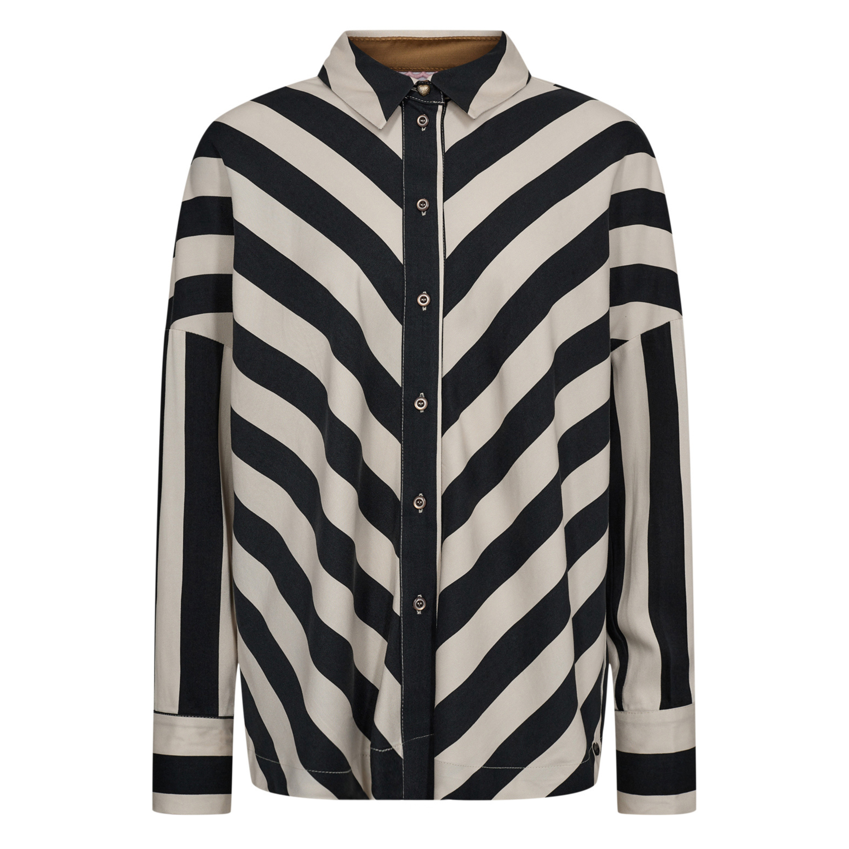 NÜMPH - SKJORTE - MINZU STRIPE 706112 - CAVIAR