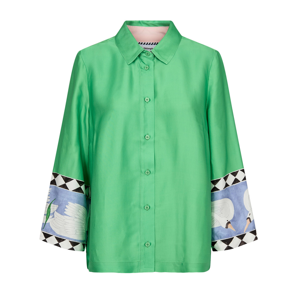 NÜMPH - SKJORTE - ADELINA 706252 - VIBRANT GREEN