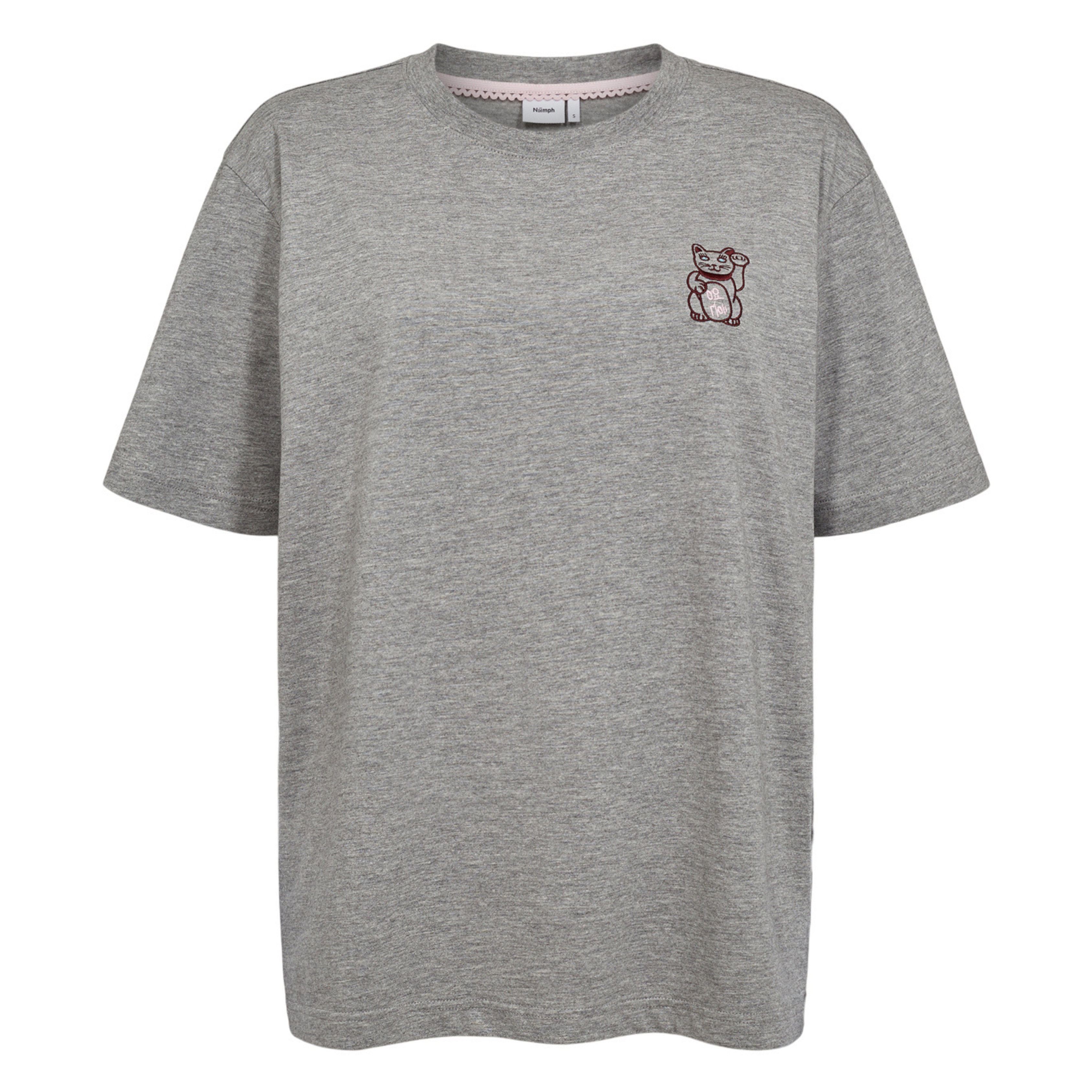 NÜMPH - T-SHIRT - PREMA OVERSIZE 706056 - MEDIUM GREY MELANGE