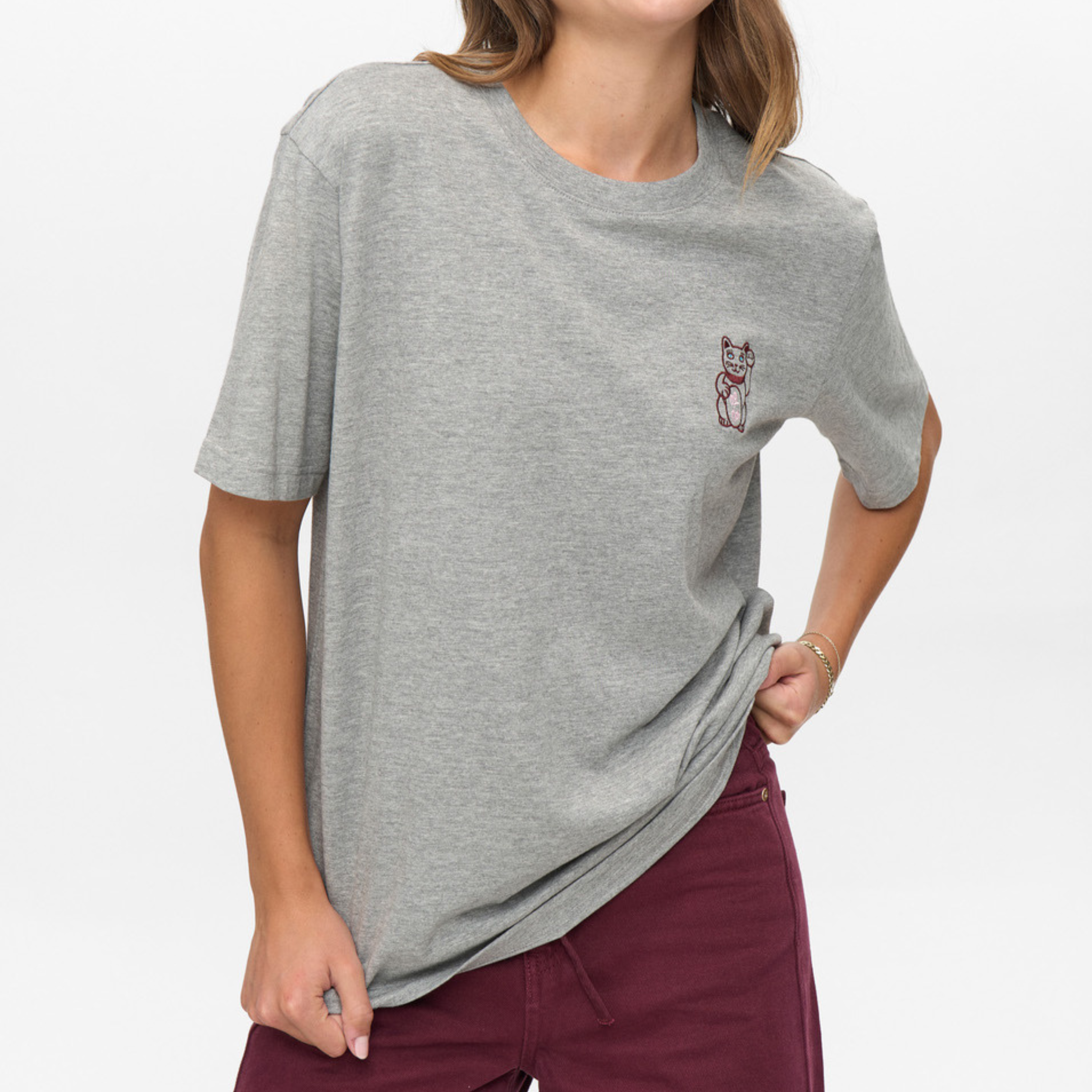 NÜMPH - T-SHIRT - PREMA OVERSIZE 706056 - MEDIUM GREY MELANGE