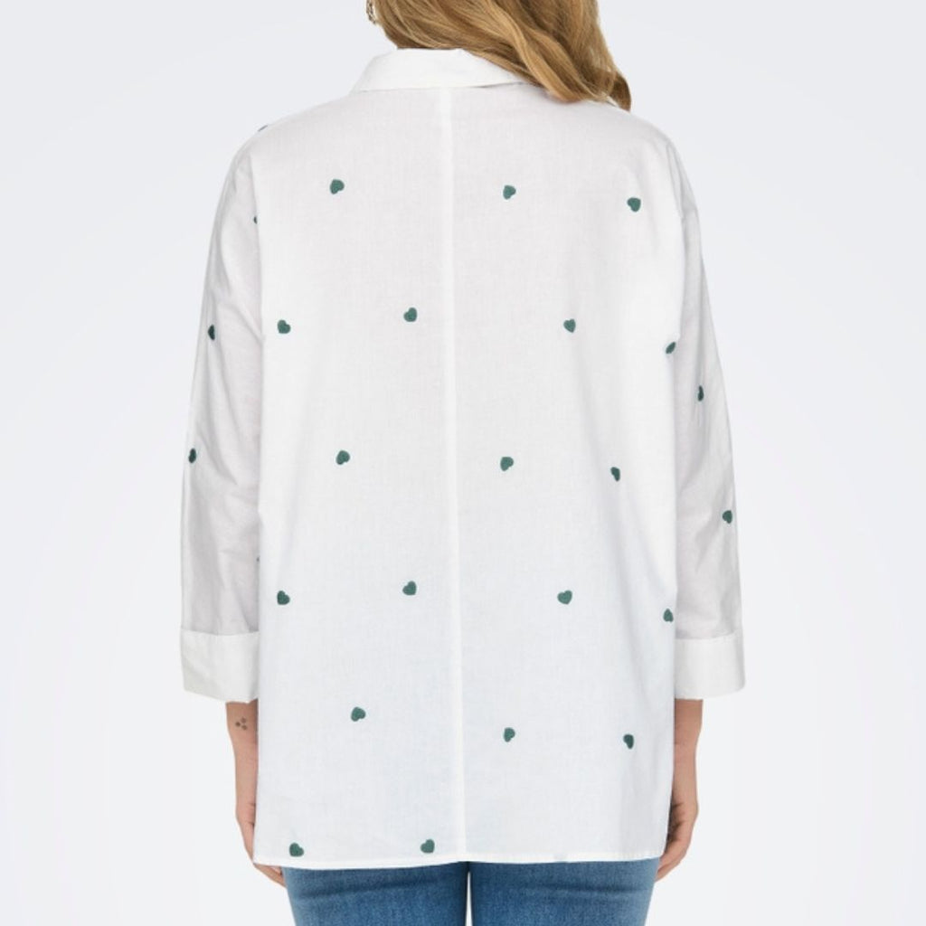 ONLY - SKJORTE - NEW LINA 15283743 - SAGABRUSH WHITE/HEART