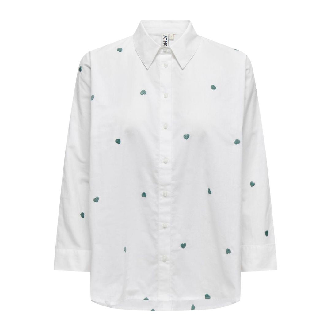 ONLY - SKJORTE - NEW LINA 15283743 - SAGABRUSH WHITE/HEART
